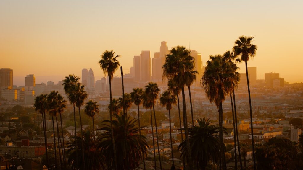 Los Angeles skyline at sunset for the September 2026 real estate market update